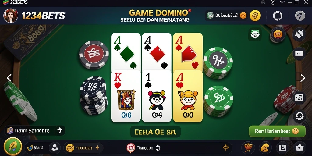 Tangkapan layar menunjukkan aksi permainan Domino di 1234BETS.