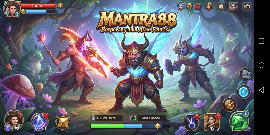 Tampilan gameplay seru yang penuh aksi dalam MANTRA88.