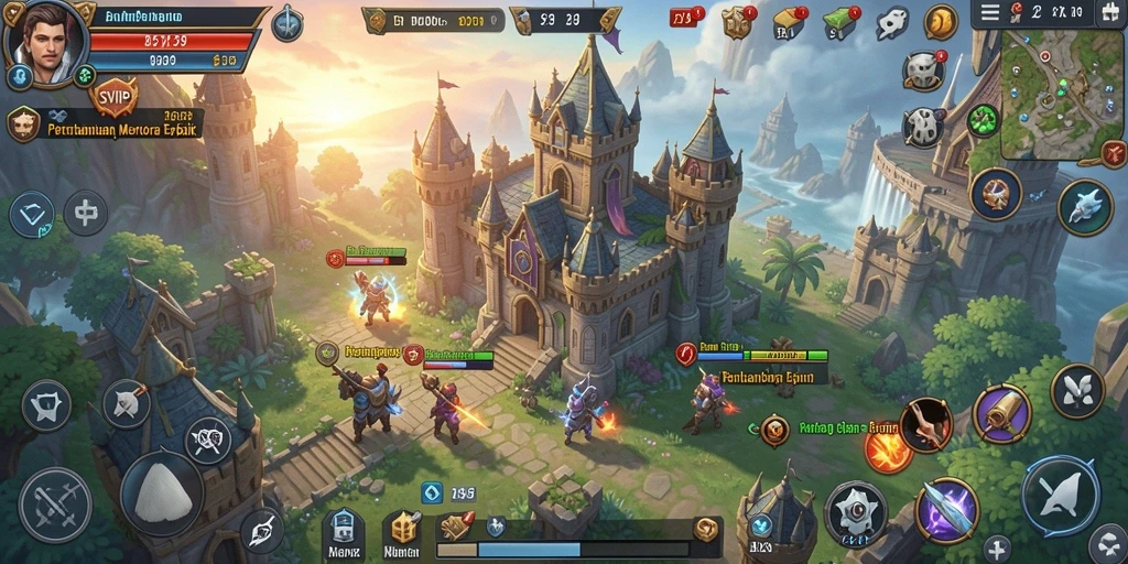 Tampilan seru gameplay SVIP9 dalam pertahanan menara.
