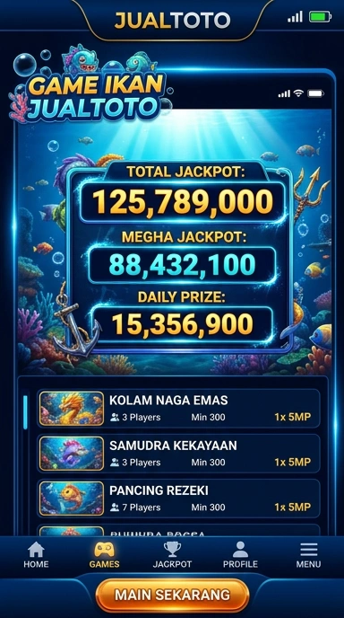 Tampilan utama aplikasi jualtoto yang informatif dan menarik.